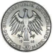 Лот: 12730060. Фото: 2. 5 Марок 1968. Германия. Иоганн... Монеты