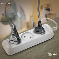 Лот: 25798281. Фото: 2. Удлинитель Эра 3 розетки 6А 1300W... Электрооборудование