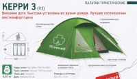 Лот: 5717448. Фото: 2. Палатка "Керри 4 " зеленый цвет... Туризм