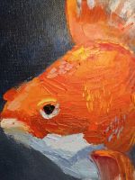 Лот: 20721141. Фото: 2. Картина маслом "Золотая рыбка... Изобразительное искусство