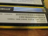 Лот: 5952648. Фото: 2. 8gb Corsair pc10600 9-9-9-24 DDR3-1333. Комплектующие