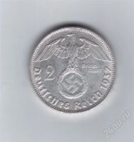 Лот: 416331. Фото: 2. 2 рейхсмарки. 1937 год. Фашистская... Монеты