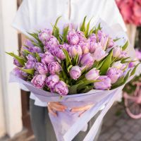 Лот: 15585112. Фото: 3. Тюльпаны Пиони-фиолет в букете... Сувениры, подарки