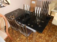 Лот: 2677693. Фото: 2. Стол стекло Арт. S-1 чёрный. Кухонная мебель