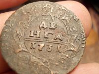Лот: 15235196. Фото: 3. Отличная редкая Денга 1731 годаю... Коллекционирование, моделизм
