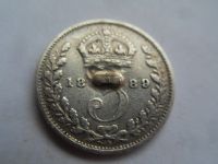 Лот: 16250741. Фото: 2. 3 пенса 1889 Великобритания. Серебро. Монеты