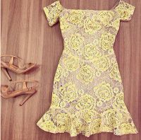 Лот: 7658180. Фото: 2. мини платье. Лето. Желтое кружева... Женская одежда