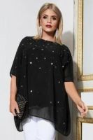 Лот: 16189999. Фото: 5. Черная блузка-разлетайка,черная...