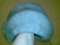 Лот: 1489421. Фото: 2. Норковая шапочка серо - голубого... Женская одежда