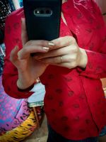 Лот: 18115657. Фото: 3. Блуза красная с ракушками воротник... Одежда, обувь, галантерея