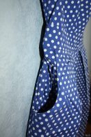 Лот: 13828287. Фото: 3. Платье синее в горошек. Одежда, обувь, галантерея