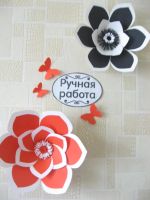 Лот: 10435022. Фото: 2. объемный красно-белый Цветок диаметром... Товары для праздника