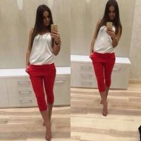 Лот: 7649442. Фото: 2. Бриджи красные новые. Женская одежда