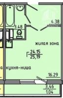 Лот: 21085751. Фото: 4. Уютная студия 24,2 м3 12/17 эт... Красноярск