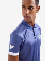 Лот: 24395609. Фото: 2. Поло мужское EA7 Polo Shirt, Фиолетовый. Спортивная одежда