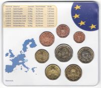 Лот: 2014903. Фото: 2. Набор монет Евро Австрия 2002... Монеты