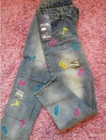 Лот: 7551214. Фото: 2. Модные джинсы с буквами на подростка... Одежда и аксессуары