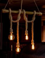 Лот: 10744324. Фото: 2. Оригинальная люстра из бамбука... Освещение