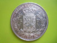 Лот: 3578487. Фото: 5. 5 франков 1869 г. Бельгия,серебро...