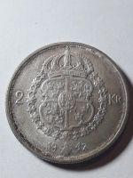 Лот: 10375106. Фото: 2. 2 кроны, Швеция 1947 г. Серебро... Монеты