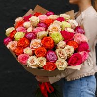 Лот: 4169160. Фото: 2. Букет из 51 эквадорской розы Микс. Цветы, букеты