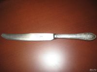 Лот: 8682416. Фото: 5. Нож столовый ручка серебро 875пр...