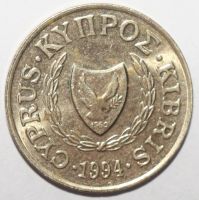 Лот: 18615472. Фото: 2. 2 цента 1994 год. Кипр. Монеты