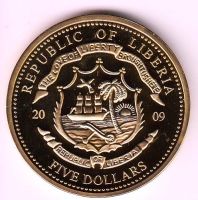 Лот: 11860611. Фото: 2. Либерия 5 долларов 2009г. Банкноты