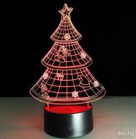 Лот: 8547989. Фото: 3. 3D светильник "Новогодняя елка... Сувениры, подарки