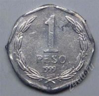 Лот: 1582930. Фото: 2. Чили. 1 песо 1999г. Необычная... Монеты