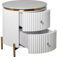 Лот: 21381267. Фото: 3. Тумбочка 2 ящика с мраморной столешницей... Мебель