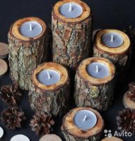 Лот: 8520500. Фото: 3. Декоративные подсвечники из дерева. Домашний быт