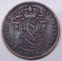 Лот: 889714. Фото: 2. Бельгия. 2 цент 1874г. Монеты