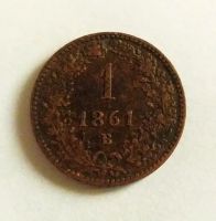 Лот: 25057419. Фото: 2. Австрия 1 крейцер 1861 двор B. Монеты