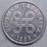 Лот: 1447426. Фото: 2. Финлянлия. 5 пенни 1988г. Монеты