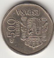 Лот: 9693916. Фото: 2. Испания 500 песет 1989 год. Хуан... Монеты