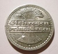 Лот: 1372018. Фото: 2. Веймарская республика - 50 рейхспфеннигов... Монеты