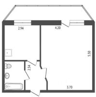 Лот: 21784960. Фото: 7. 1-комнатная квартира в Солнечном...