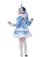 Лот: 12536298. Фото: 2. Детский костюм Снегурочки Гжель... Праздничные костюмы, аксессуары