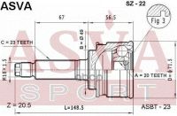 Лот: 24861757. Фото: 2. Шрус Наружный 20X49x23 ASVA арт... Автозапчасти