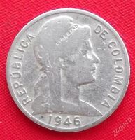 Лот: 2363993. Фото: 2. (№1930) 5 сентаво 1946 (Колумбия... Монеты