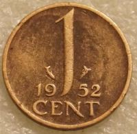 Лот: 11313860. Фото: 3. 1 цент 1952 Нидерланды (Голландия... Коллекционирование, моделизм