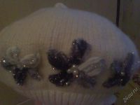 Лот: 1311322. Фото: 3. Женская белая беретка,52-54размер. Одежда, обувь, галантерея