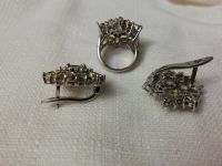 Лот: 16974174. Фото: 2. Комплект: серьги+кольцо. Ювелирные изделия, бижутерия, часы