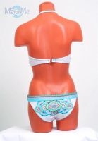 Лот: 3470256. Фото: 3. Купальник бело-бирюзовый. Одежда, обувь, галантерея