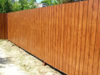 Лот: 7105306. Фото: 2. Забор профнастил "Под дерево... Срубы и конструкции