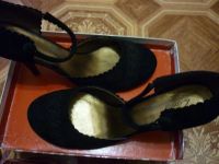 Лот: 2125998. Фото: 2. Изящные туфли черные велюр 40-41... Женская обувь
