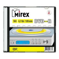 Лот: 8947068. Фото: 2. Диск DVD-R Mirex Slim упаковка... Носители информации
