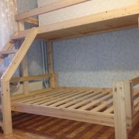 Лот: 8497439. Фото: 3. кровать двухъярусная (двухспальная-односпальная... Мебель