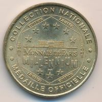 Лот: 17758555. Фото: 2. Франция 2001 жетон медаль Миллениум... Значки, медали, жетоны